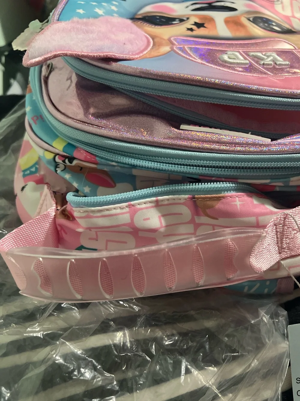 KidsPUNK Chimola Best Dog Ever Chihuahua Backpack glitter cap 3D plush ears sz L